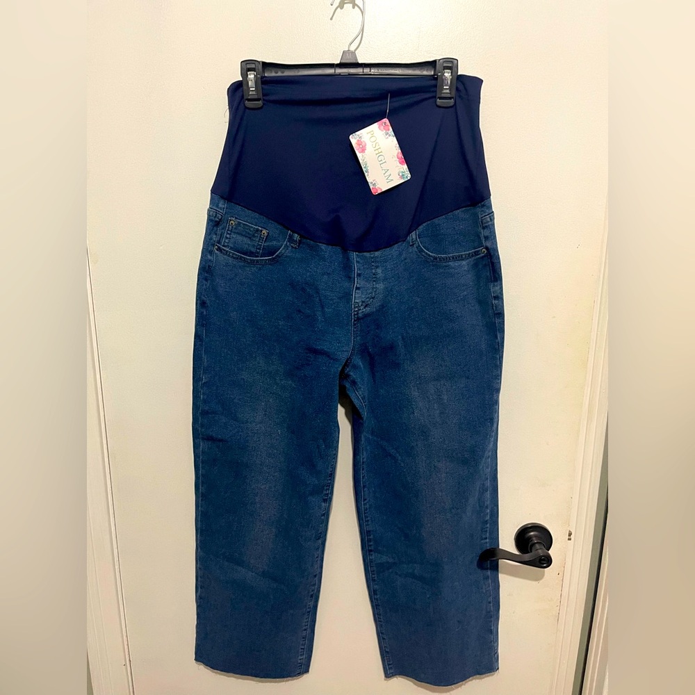 Posh Glam large Blue Maternity ankle Jeans unless you’re shorter